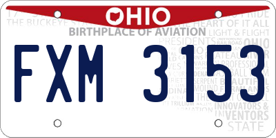 OH license plate FXM3153