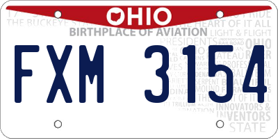 OH license plate FXM3154