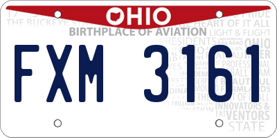 OH license plate FXM3161