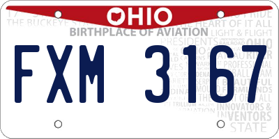 OH license plate FXM3167