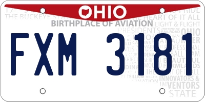 OH license plate FXM3181