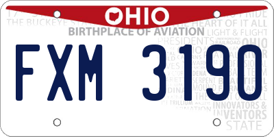 OH license plate FXM3190