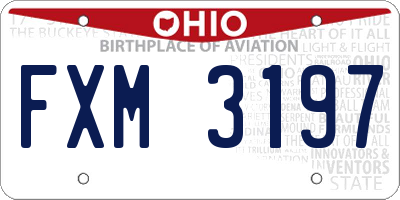 OH license plate FXM3197