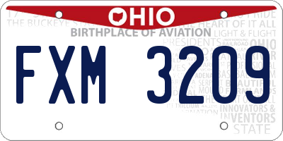 OH license plate FXM3209