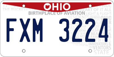 OH license plate FXM3224