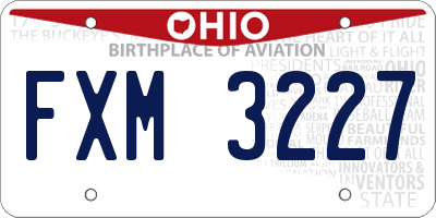 OH license plate FXM3227
