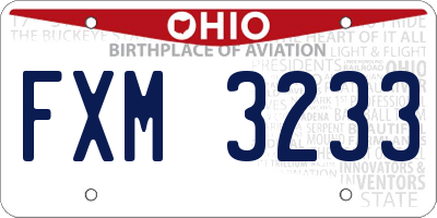 OH license plate FXM3233