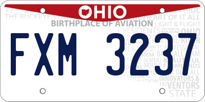 OH license plate FXM3237