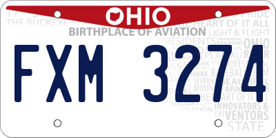 OH license plate FXM3274