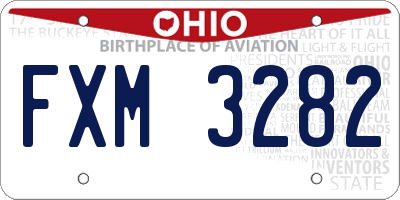 OH license plate FXM3282