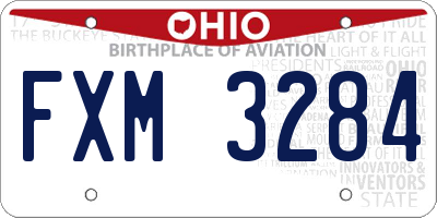 OH license plate FXM3284