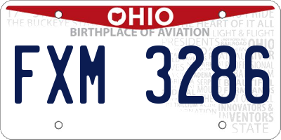 OH license plate FXM3286