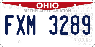 OH license plate FXM3289