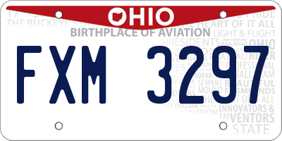 OH license plate FXM3297