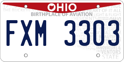 OH license plate FXM3303