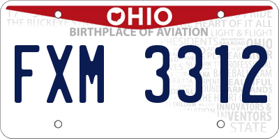 OH license plate FXM3312