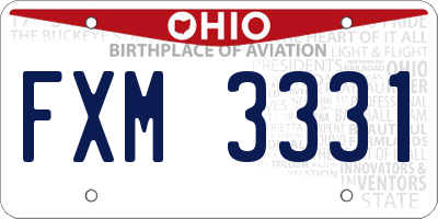 OH license plate FXM3331