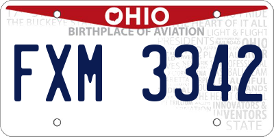 OH license plate FXM3342