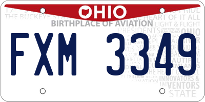 OH license plate FXM3349