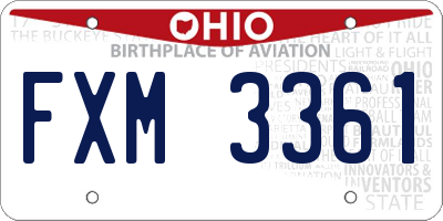 OH license plate FXM3361