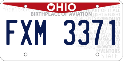 OH license plate FXM3371