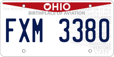 OH license plate FXM3380