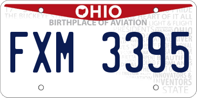 OH license plate FXM3395