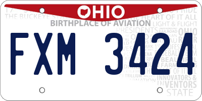 OH license plate FXM3424