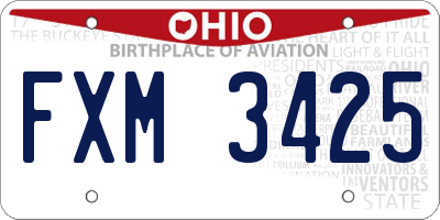 OH license plate FXM3425