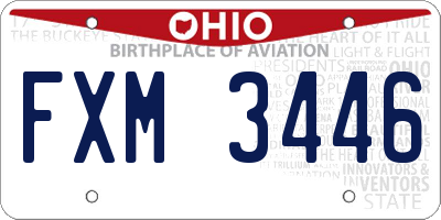 OH license plate FXM3446