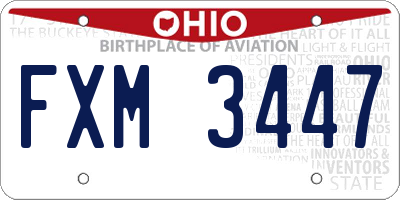 OH license plate FXM3447