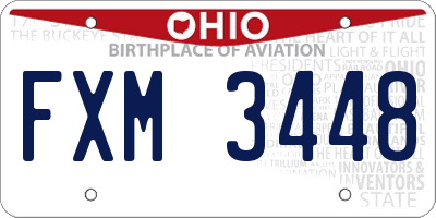 OH license plate FXM3448