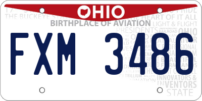 OH license plate FXM3486