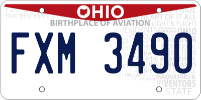 OH license plate FXM3490