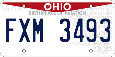 OH license plate FXM3493