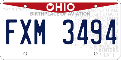 OH license plate FXM3494