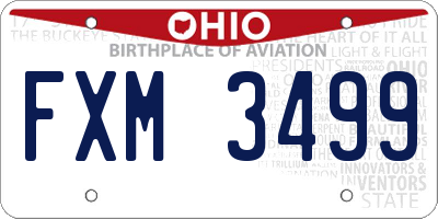 OH license plate FXM3499