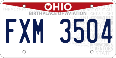 OH license plate FXM3504