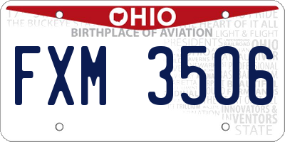 OH license plate FXM3506