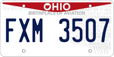 OH license plate FXM3507