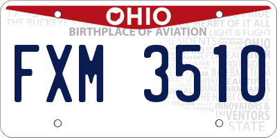 OH license plate FXM3510