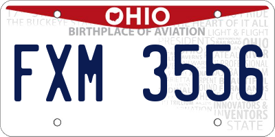 OH license plate FXM3556