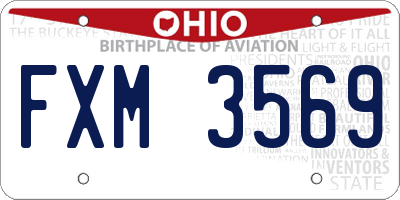 OH license plate FXM3569