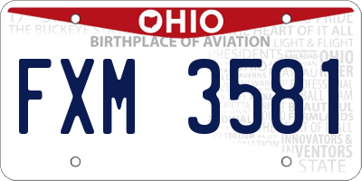 OH license plate FXM3581