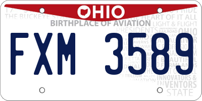 OH license plate FXM3589