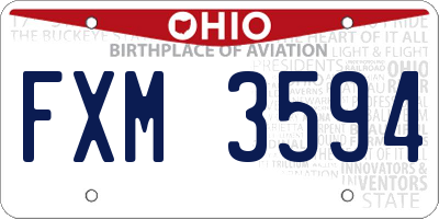 OH license plate FXM3594