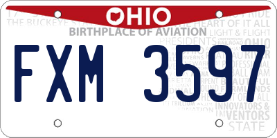 OH license plate FXM3597