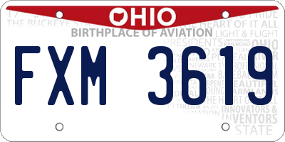 OH license plate FXM3619
