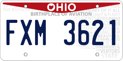 OH license plate FXM3621
