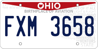OH license plate FXM3658